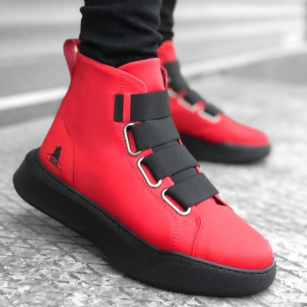 Red sneaker boots online